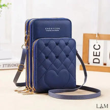 Bolsa Carteira Feminina Transversal Luxo Glamour - Azul - Lowir Modas